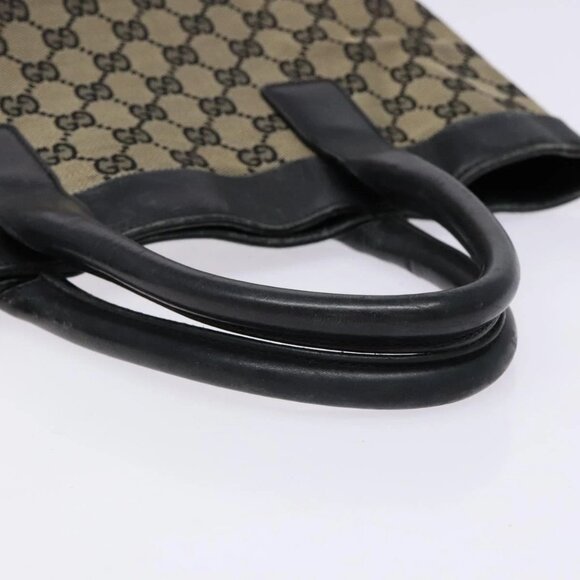 GUCCI GG Canvas Tote Bag Beige Black 002 1121 Auth - Picture 6 of 16